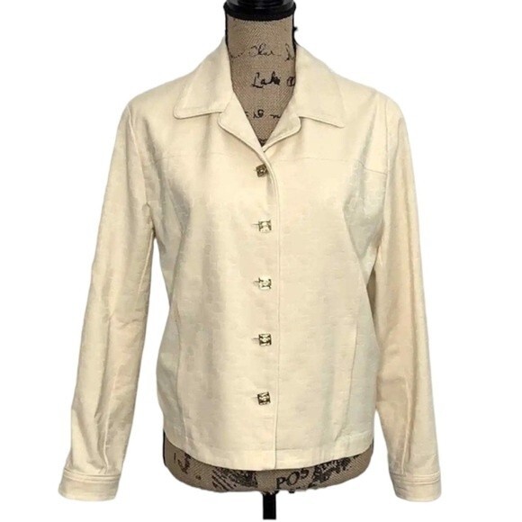 St. John Womens Size Large Vintage Designed Button Long Sleeve Collared Jacket - Picture 1 of 16